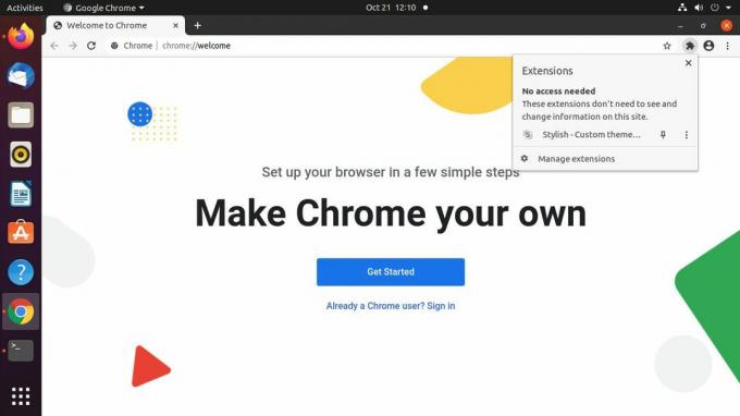 Google Chrome-tilläggsmeny