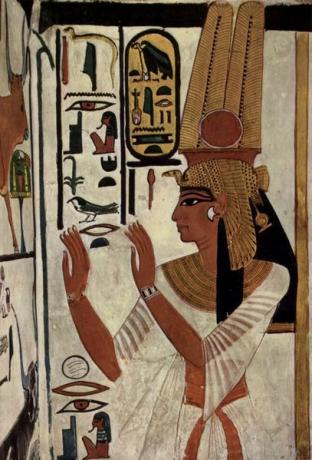 Wallpainting of Queen Nefertari, c. 1298-1235 B.C.