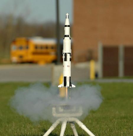 Saturn V-raketlansering.