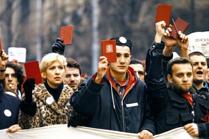 Serbien - Belgrad - Studentdemonstration mot Milosevic