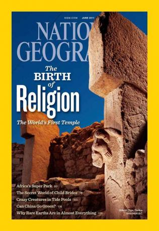 Juni 2011 Omslag till National Geographic Magazine Visar Gobekli Tepe