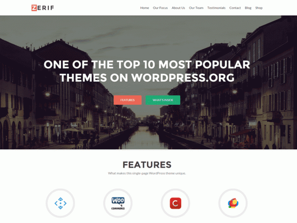 Zerif Lite WordPress Theme-skärmdump