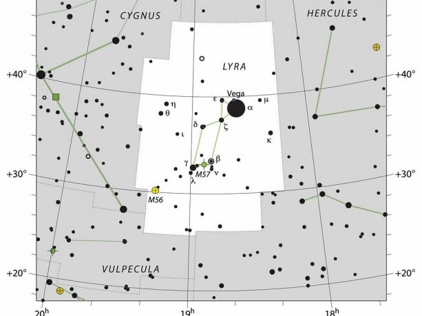 IAU-konstellationsbilden över Lyra.