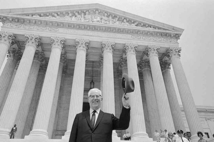 Earl Warren Waving Goodbye