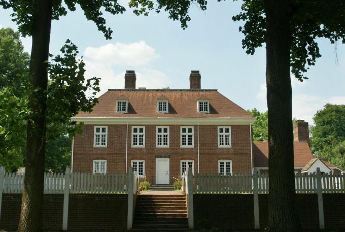 Pennsbury Manor, 1683, det blygsamma georgiska hemmet William Penn i Morrisville, Pennsylvania