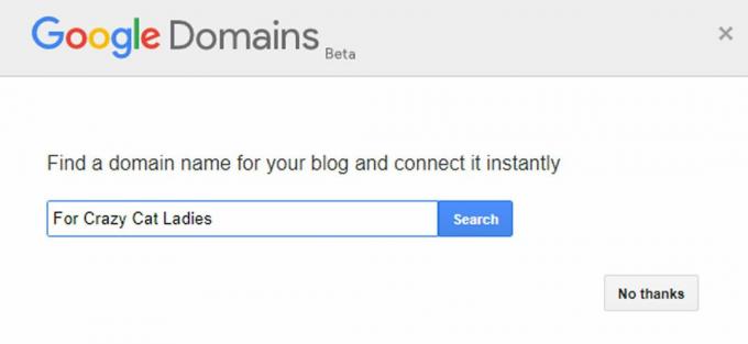 Google Domains-gränssnitt på Blogger