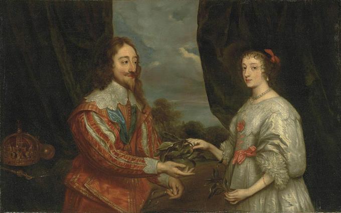 Dubbelporträtt av kung Charles I och drottning Henrietta Maria