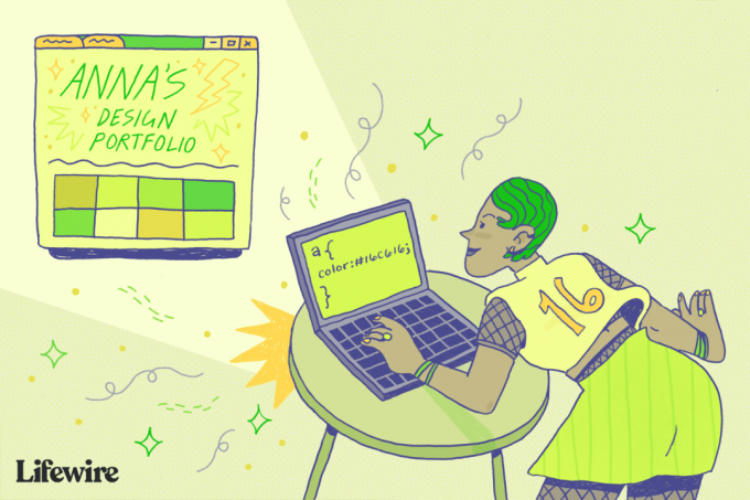 Illustration av en person som använder CSS för att ändra deras webbplatsfärger