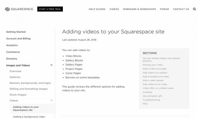 Lägga till videor på din Squarespace-webbplats