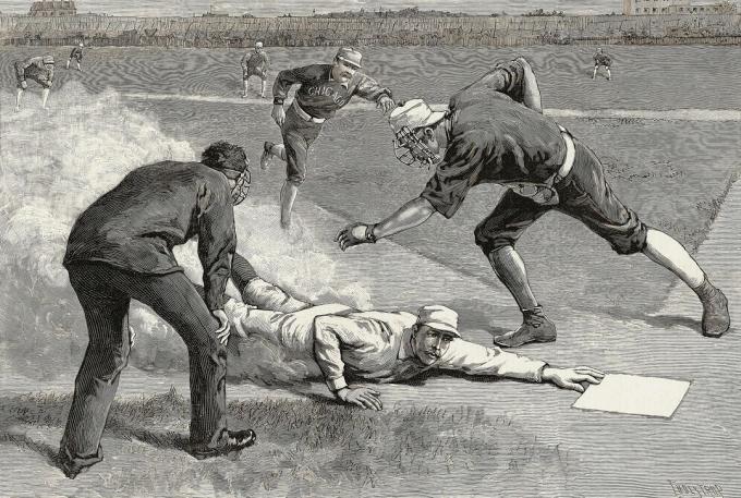 Illustration av 1900-talets basebollspelare Buck Ewing