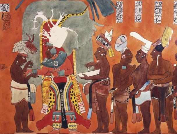 Bonampak Murals, Room 3: Royal Family Performing a Bloodletting Ritual (rekonstruktion)