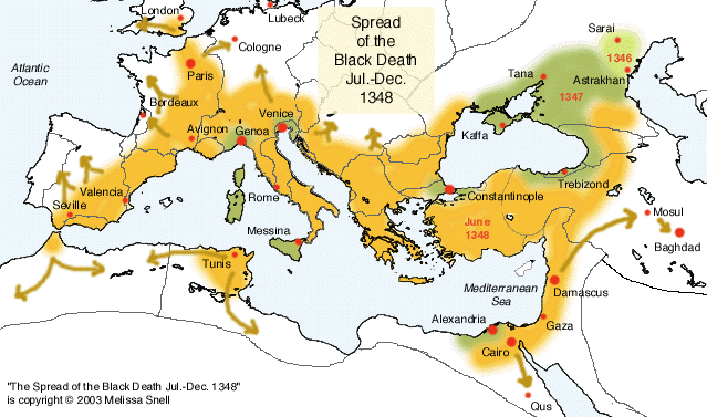 Spread of the Black Death Jul.-dec. 1348 En lumsk spridning