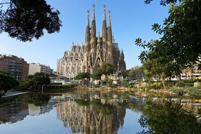 La Sagrada Familia av Antoni Gaudí i Barcelona, ​​Spanien