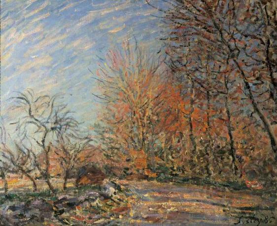 albert sisley vy av fontainebleau trä