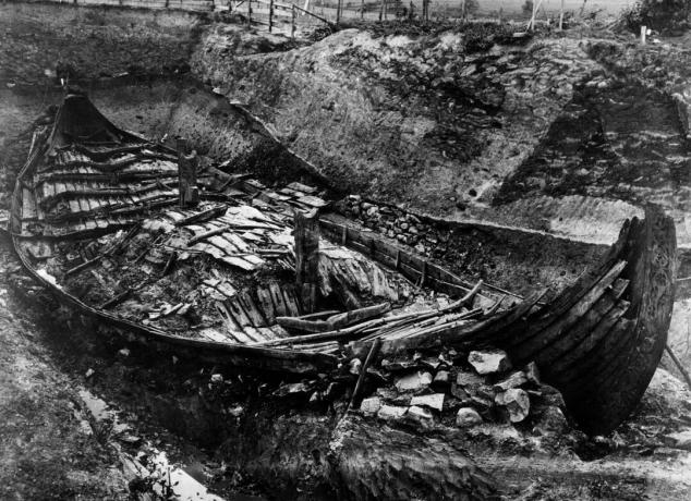 Oseberg Viking Ship Burial, 1904 Excavation Image