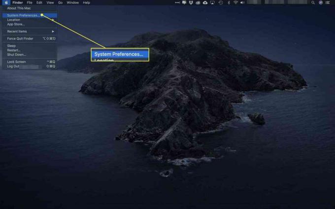 Kommandot Systeminställningar under Apple-menyn