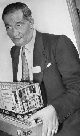 Frederick McKinley Jones Holding Model Train Car