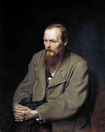 Oljefärgmålning av Dostojevskij
