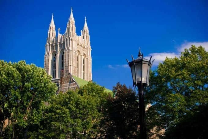 Gasson Hall på Boston College campus i Chestnut Hill, MA