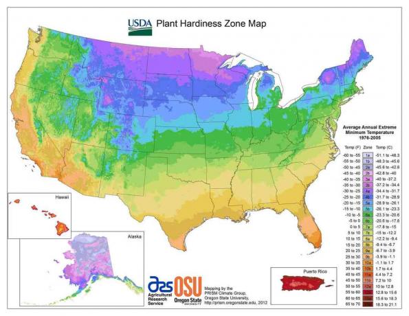 US Map Hardiness Zone Map