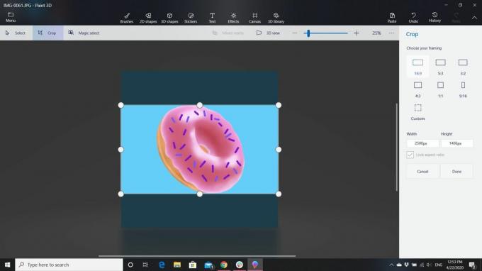 Använd Paint 3D för att beskära och ändra storlek på miniatyren