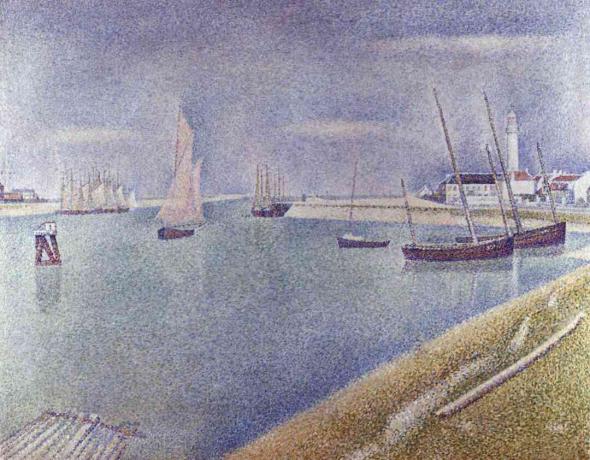 The Channel at Gravelines, i riktning mot havet av Georges Seurat