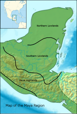 Karta över Maya-regionen