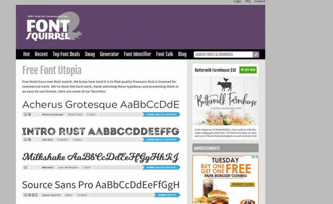 Font Squirrel webbplats