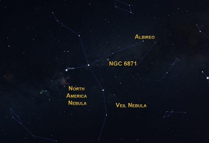 Cygnus djupa himmel objekt.