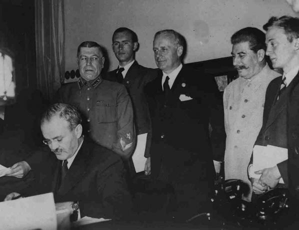 Icke-aggressionspakten som undertecknades mellan Sovjetunionen och Nazi-Tyskland