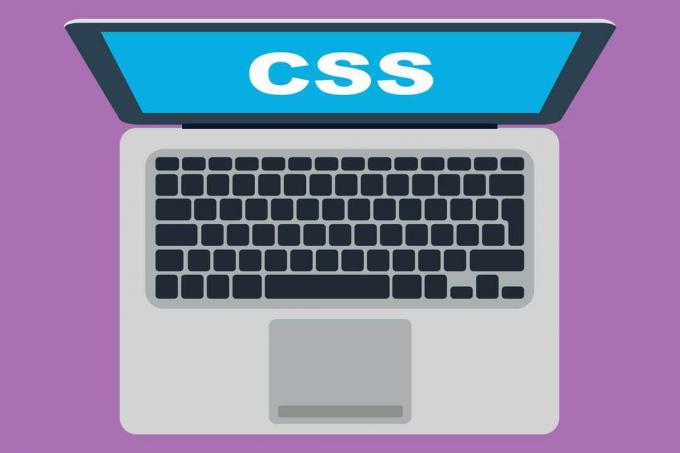 Bärbar dator med CSS-ordet på skärmen