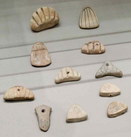 Clay Tokens, Uruk Period, grävt från Susa, Iran