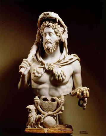 Kejsar Commodus (160–192) klädd som Hercules. Marmorstaty